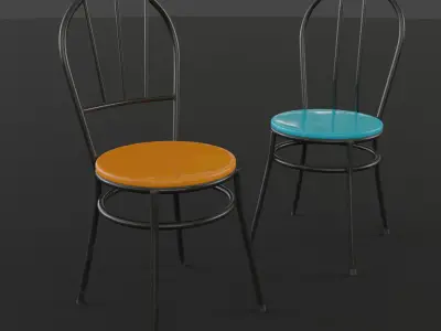 Fiberglass Plastic Chair Low-poly 3D model