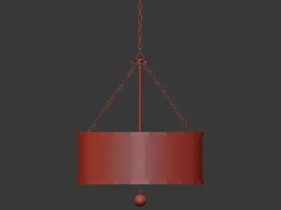 Broche 6 Light Antique Gold Chandelier 3D model