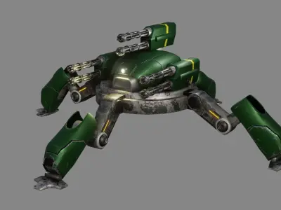 Sci Fi Quad Bot - Low Poly - Game Ready - PBR Low-poly 3D model purchase
