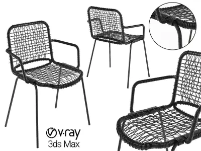 Armchair Moder with plastic and metal Allu 3D model