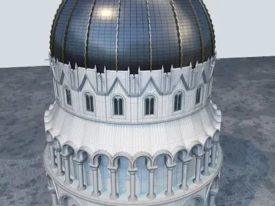 Baptistery leaning tower of pisa 3D model
