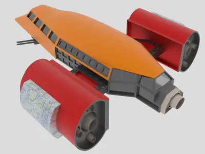 Jupiter - 300 Spaceship  Low-poly 3D model