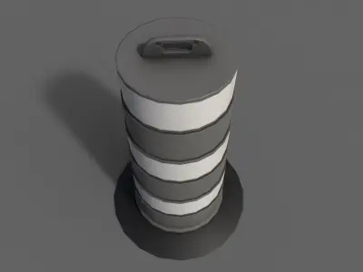 PBR Traffic Drum Barrel Grey Low-poly 3D model