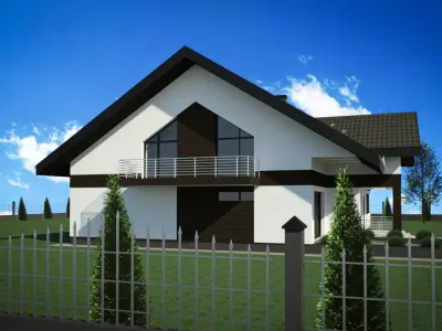 House at night 3D model purchase