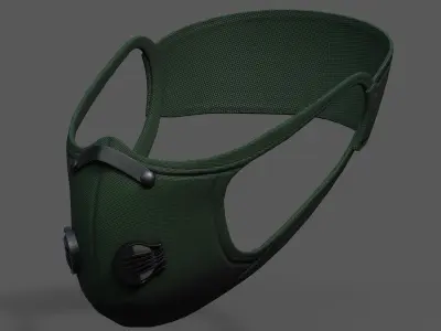 Gas mask fabric Green protection classic  Low-poly 3D model