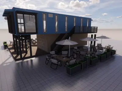Container coffee shop-12 3D model