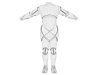 Sci-Fi Uniform Low-poly 3D model