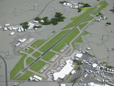 Porto - Francisco Sa Carneiro Airport - OPO Low-poly 3D model