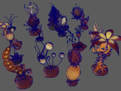 Stylish Grass Low-poly 3D model