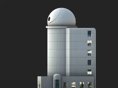 THEMIS Telescope Low-poly 3D model