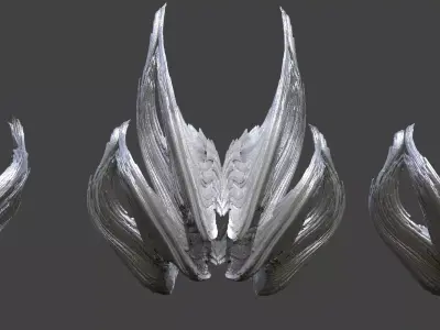 Dark Crystal element wings 3 designs Low-poly 3D model