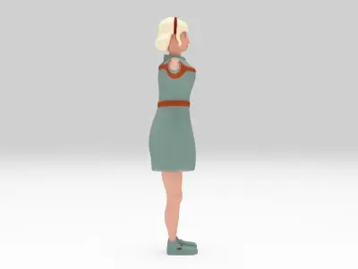 Character Clara Planet rigged  Lowpoly  Low-poly 3D model
