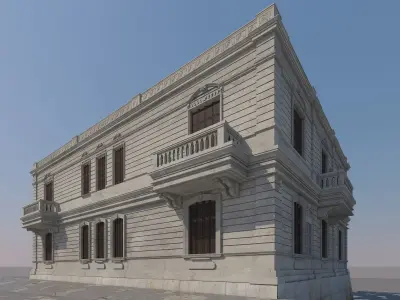 Stone building from Aleppo Syria Low-poly 3D model