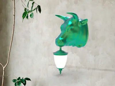 bull Head Wall Lamp 3D print model