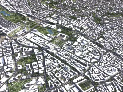 Stuttgart Low-poly 3D model