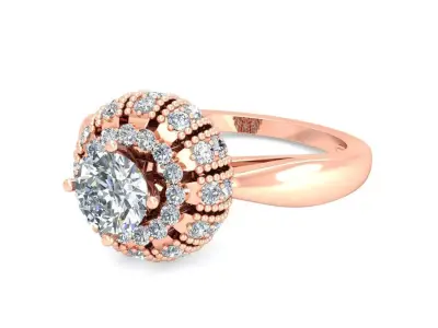 Women Ring  Render 3dm STL OBJ FBX Details 3D print model 207