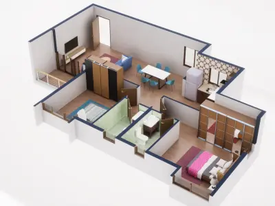 3D Floor Plan Model 22 3D model