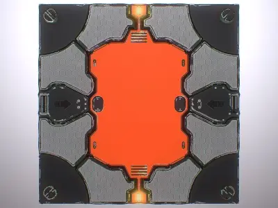 PBR Sci-Fi Spaceship Texture 41 Low-poly 3D model