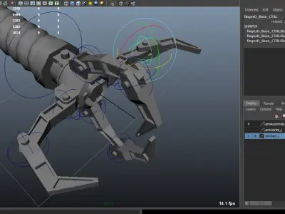 Robot Mechanic Arm - style three 3D model