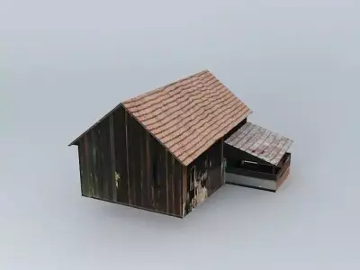 dom5humno old barn with roof Free 3D model