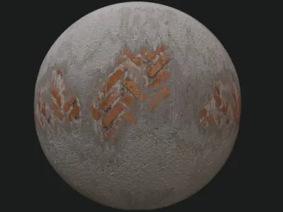 Damaged Brick Wall PBR  Material Texture