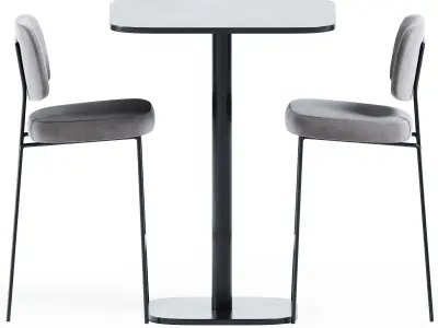 High Foot Table and Kapoor Bar Chair by Annud 3D model