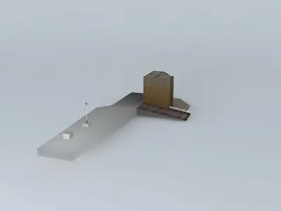 Fountain Square market Viroflay Free 3D model