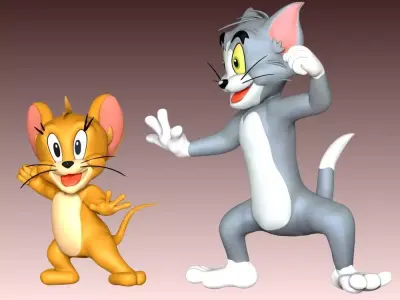 Tom Cat and Jerry Mouse 3D print model