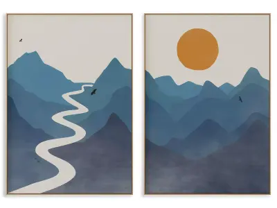 Abstract Painting Frame set 3D model 527