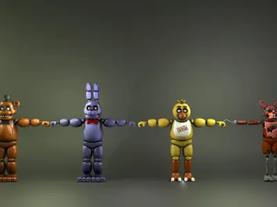 Five Nights at Freddy character Low-poly 3D model
