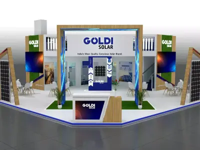 12mtr x 12mtr expo stall 4side open Exhibition Stand Design Low-poly 3D model