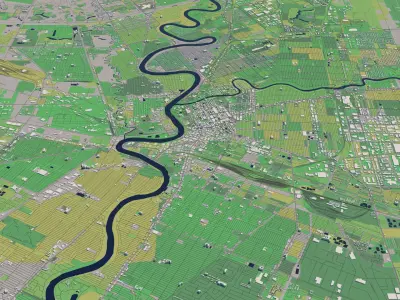 Winnipeg Manitoba Canada 30x30km 3D City Map 3D model