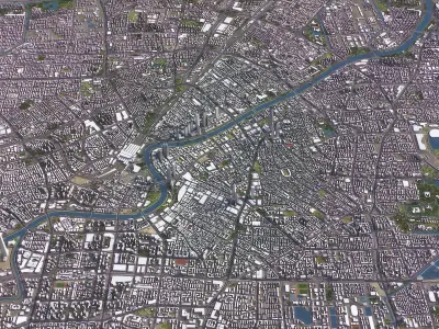 Tianjin - 3D City Model Low-poly 3D model