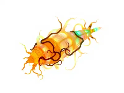 Alien Organism D Model Pack with Vivid Colors Low-poly 3D model