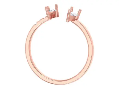 Solitaire Women Light Weight Pear Stone Band Ring 3D print model