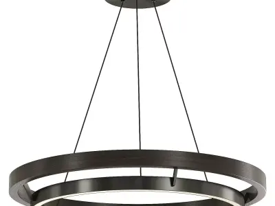 Weathered Oak LED Pendant Light Low-poly 3D model
