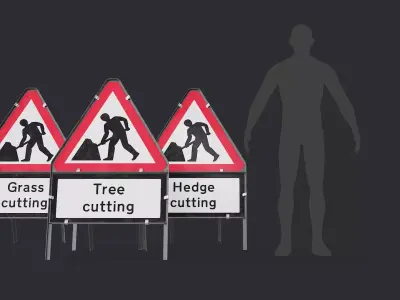 Triangular Road Cutting Works Signs 01 3D Model Pack
