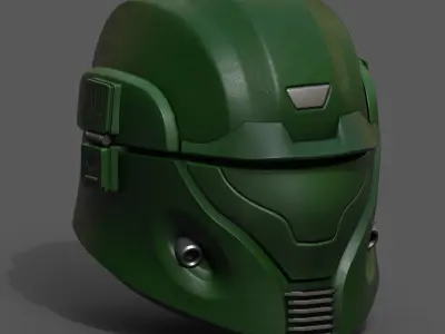 Helmet scifi fantasy pilot cyborg robot armor develop  Low-poly 3D model