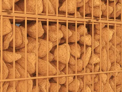 Gabion stone rock big 3D model