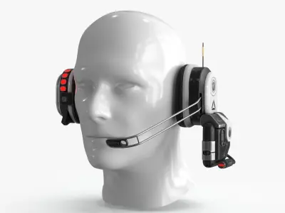 Sci Fi Headphones Low-poly 3D model