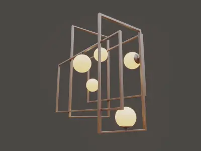 ZAMBELIS 17100 PENDANT 5xG9 MAX 5x25W copper rusty 3D model