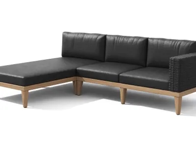 Urba Slate Gray Sectional Sofa Low-poly 3D model