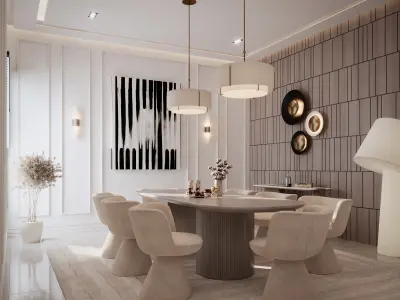 Contemporary Dining Room 3D model