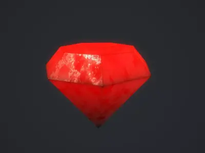Diamond Ruby Low-poly 3D model