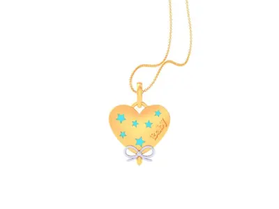 Kids Heart Pendants 3dm STL OBJ FBX Renders Details 3D print model order