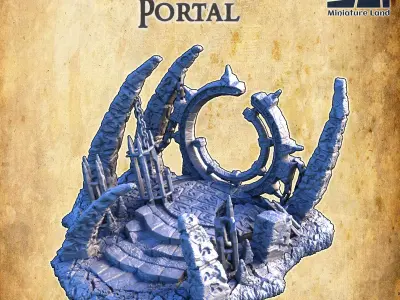 Ruined Chaos Portal Tabletop Terrain 28MM 3D print model 3D print model