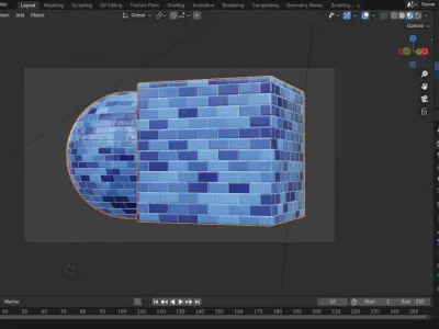 Fully Procedural Blue Tile Wall Material Texture