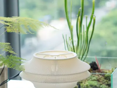 Spherical Lamp - Wave mesh - Woven mesh Lamp 3D print model