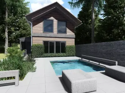Two-storey house no texture Free 3D model
