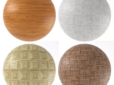 Parquet - Laminate - Wooden floor 4 in 1 3D model